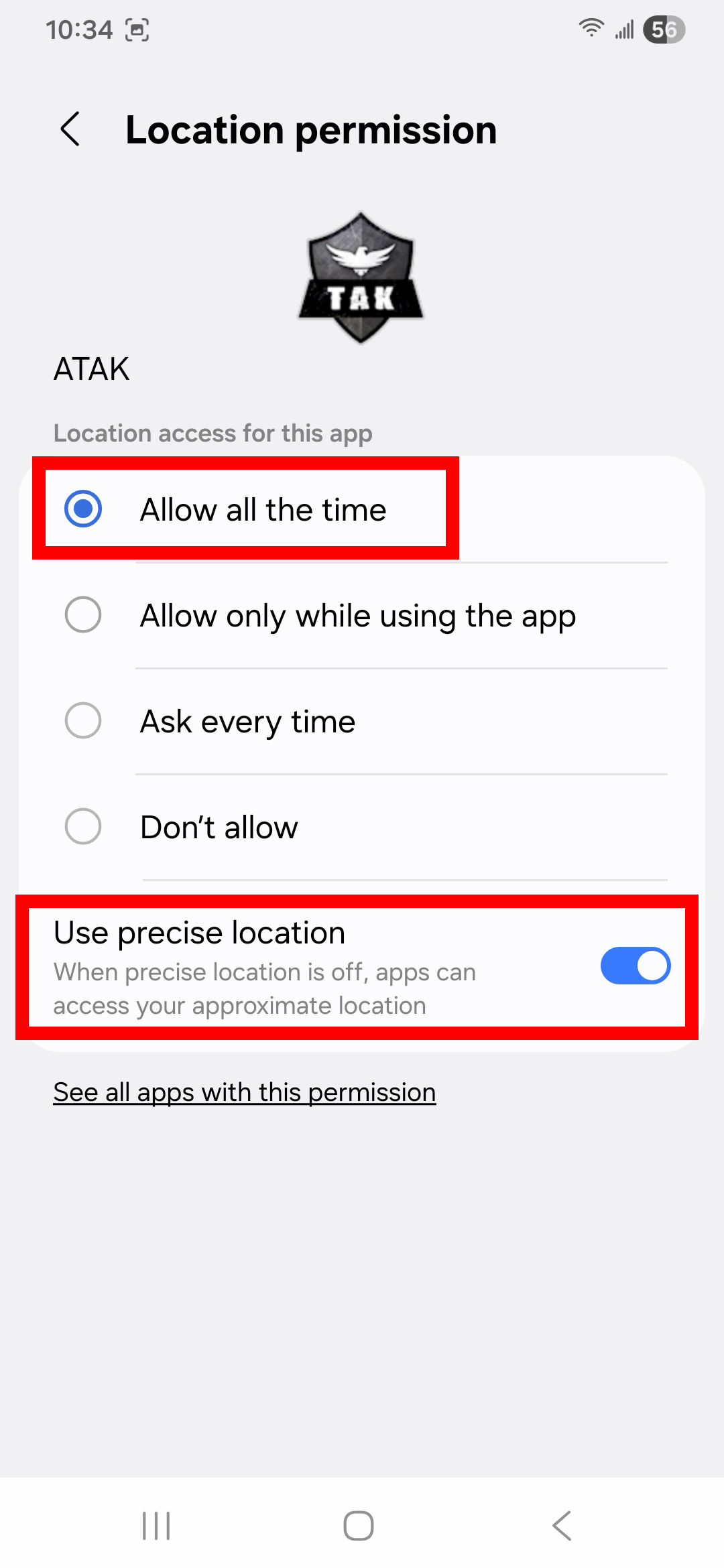 Ensure location permissions are allowed