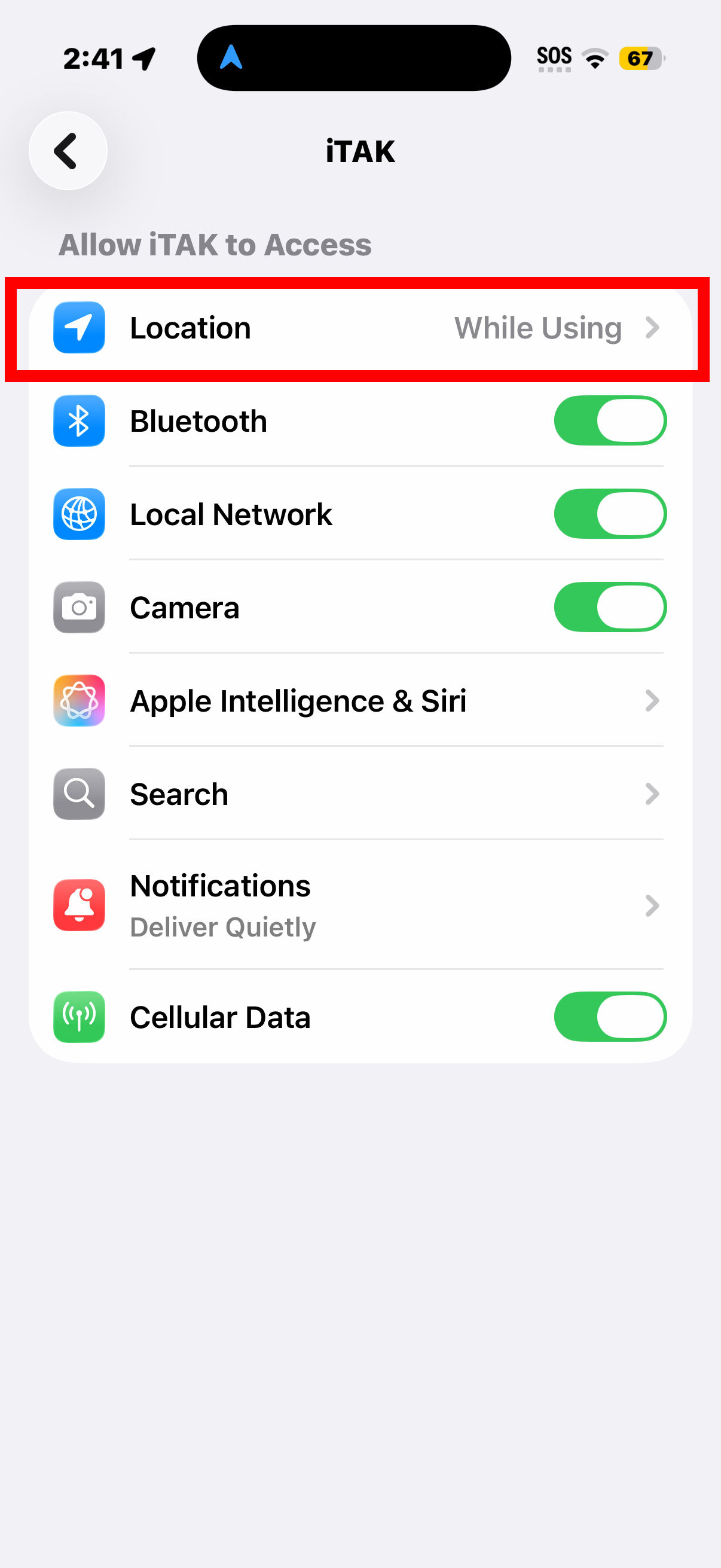Tap Location