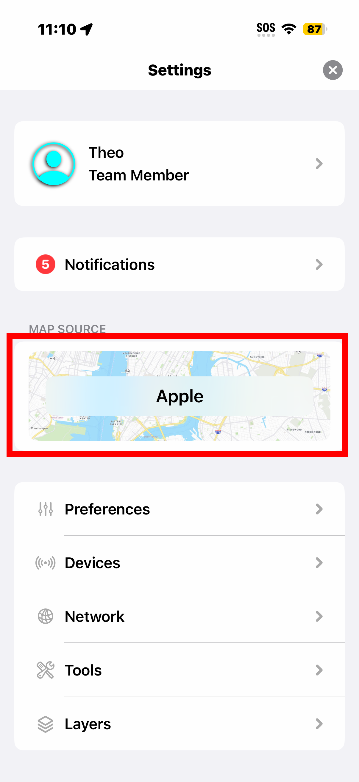 Select map source